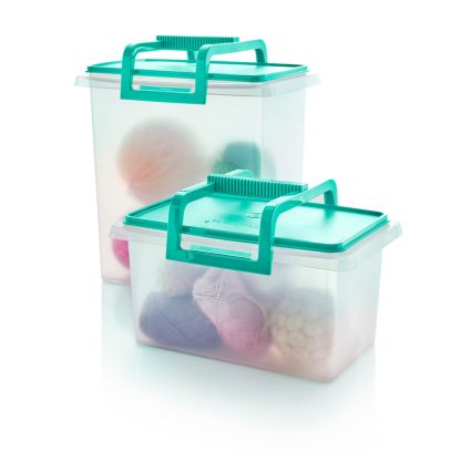 Tupper Ware Large and Small Carry-all® Containers (Mint Ice Cream)